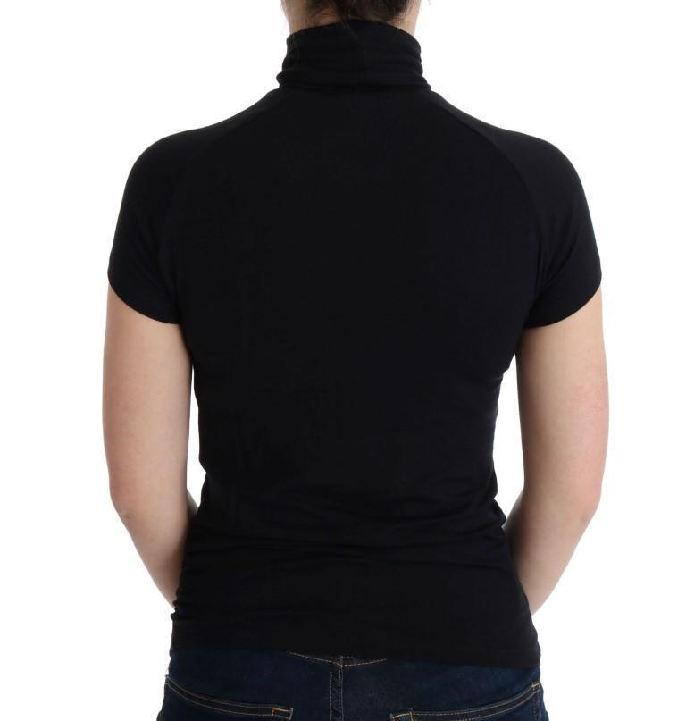 Black Turtleneck Viscose Top