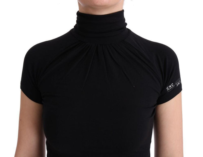 Black Turtleneck Viscose Top