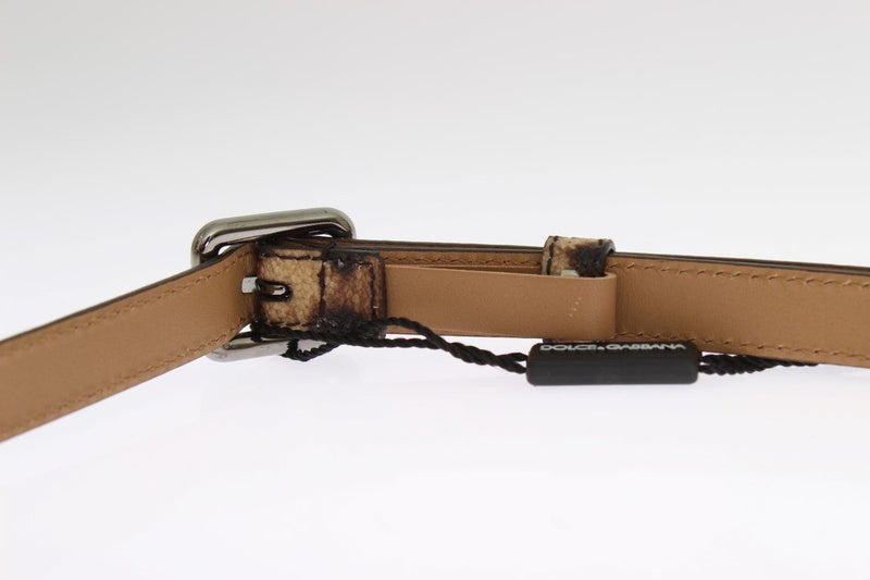 Brown Leopard Silver Buckle Belt