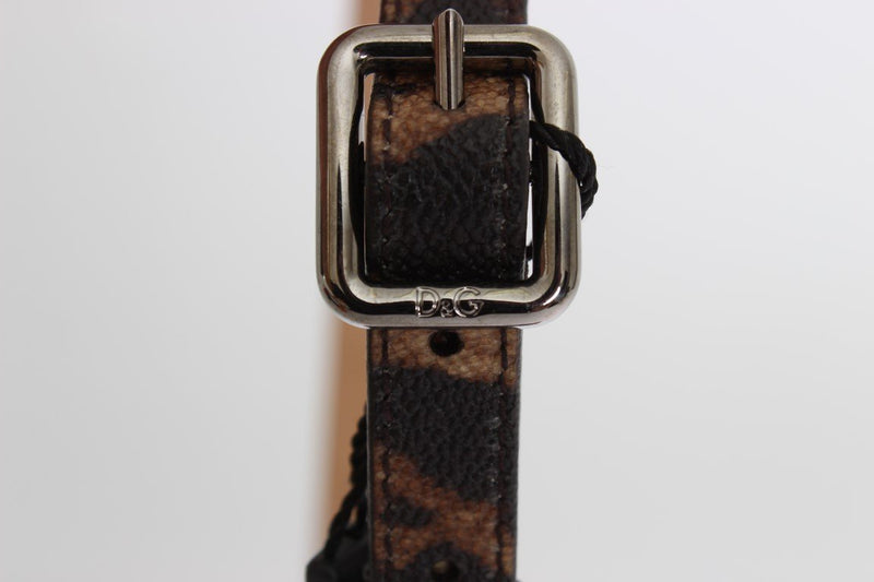 Brown Leopard Silver Buckle Belt