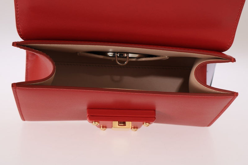 Red Leather LUCIA Shoulder Messenger Bag
