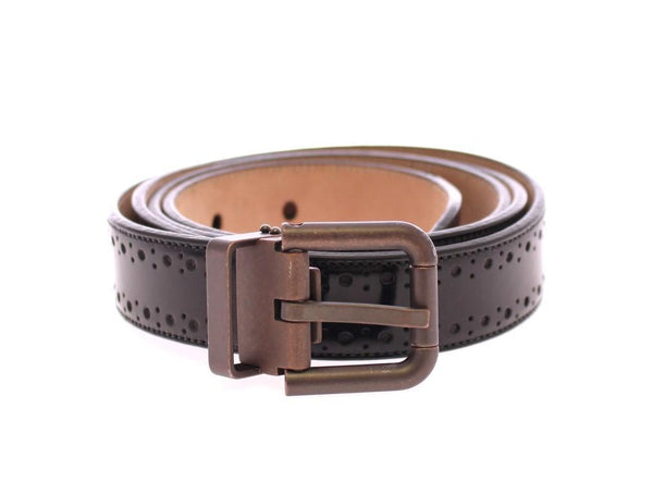 Black Leather Logo Belt