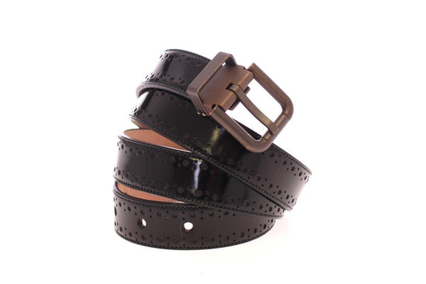 Black Leather Logo Belt