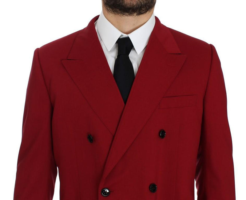 Red Wool Stretch Blazer Jacket