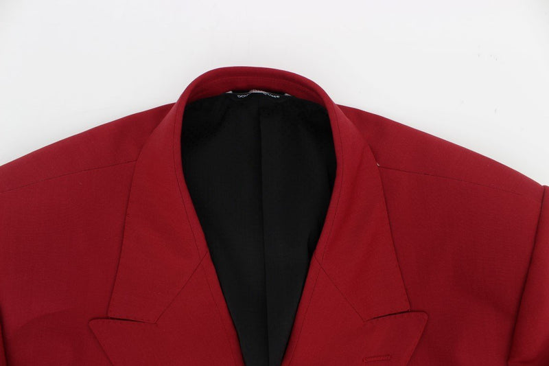 Red Wool Stretch Blazer Jacket