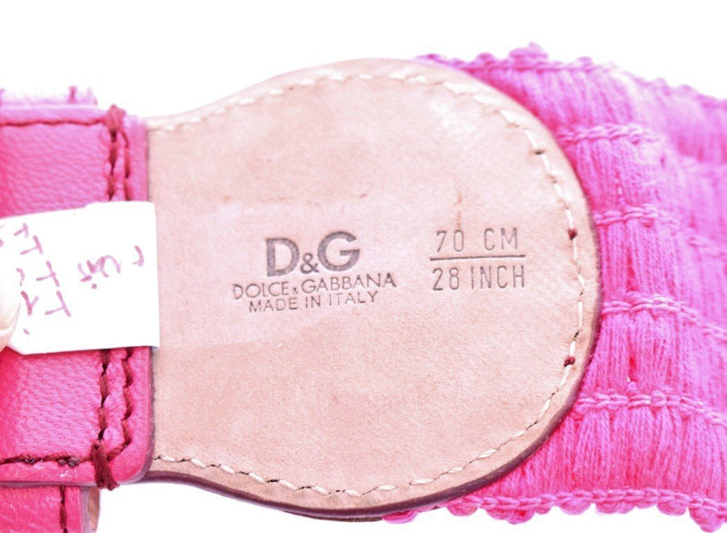 Pink Leather Logo Belt