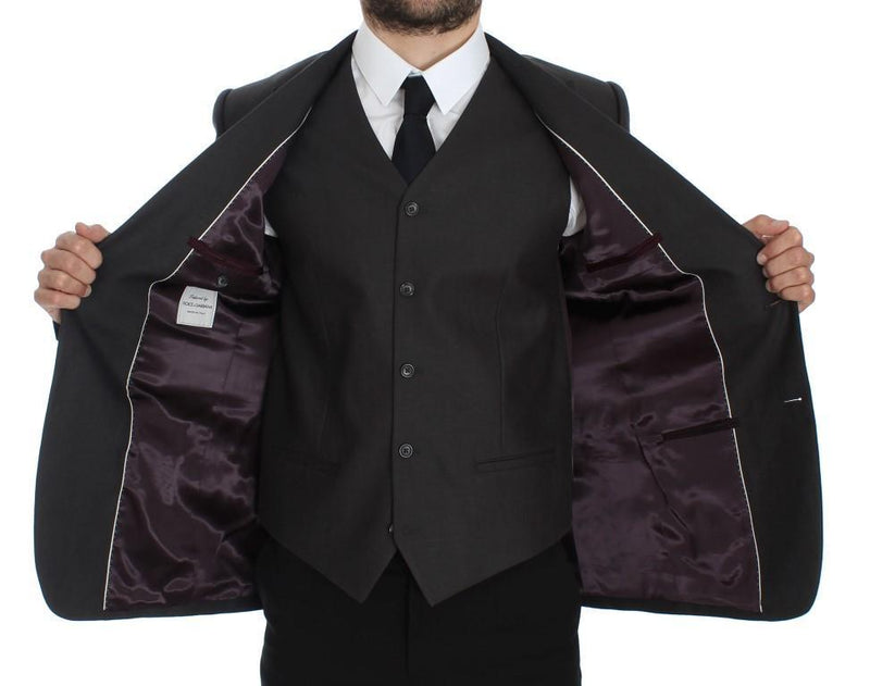 Gray Slim Fit Linen Blazer Jacket