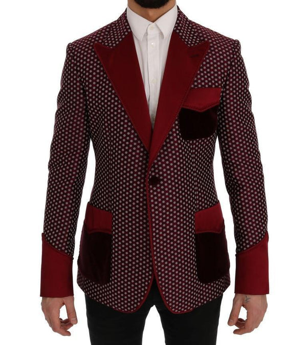 Red One Button Slim Fit Blazer Jacket