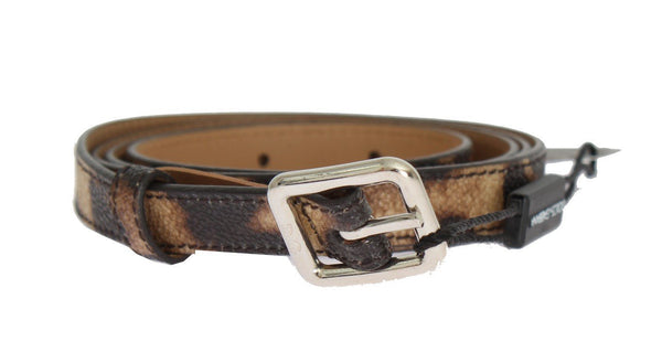Brown Leopard Silver Buckle Belt