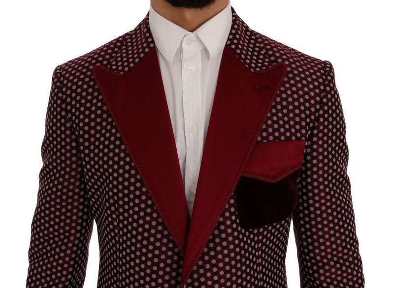 Red One Button Slim Fit Blazer Jacket
