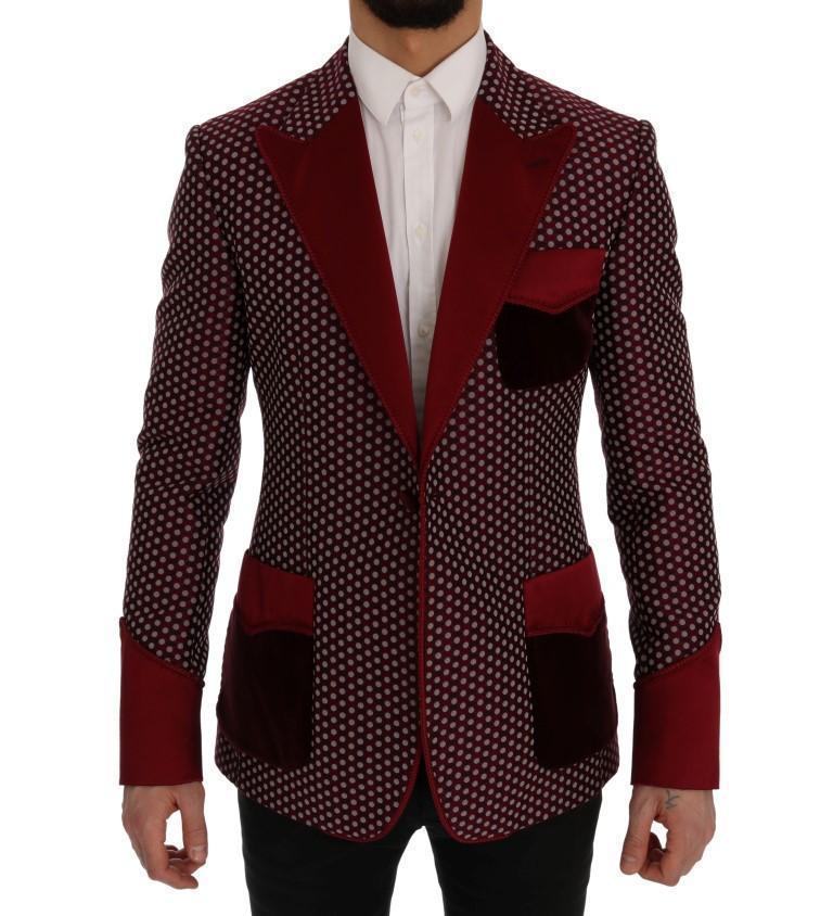 Red One Button Slim Fit Blazer Jacket