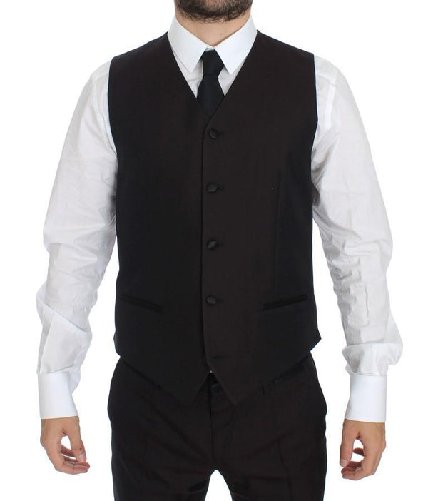 Purple Black Silk Slim 3 Piece Suit Tuxedo
