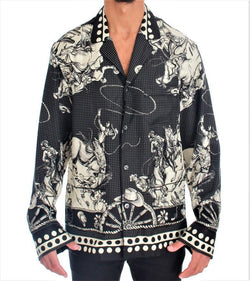 Black SICILIAN WESTERN Print Casual Shirt