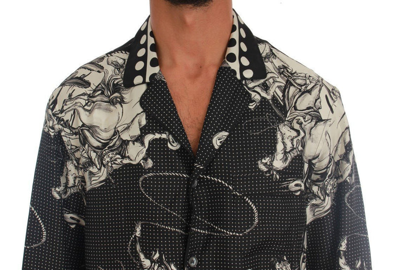 Black SICILIAN WESTERN Print Casual Shirt