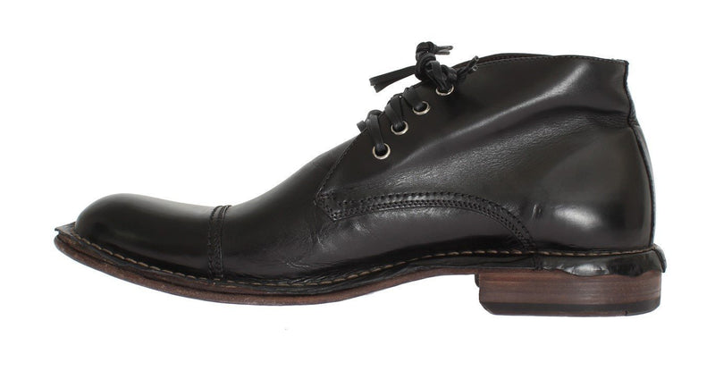 Black Leather Ankle Chukka Boots
