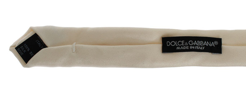 White Solid Silk Skinny Slim Tie