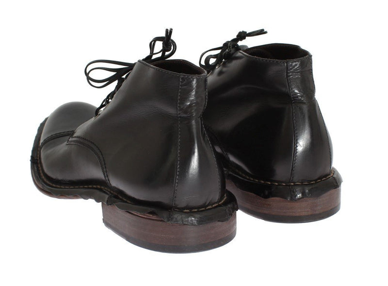 Black Leather Ankle Chukka Boots