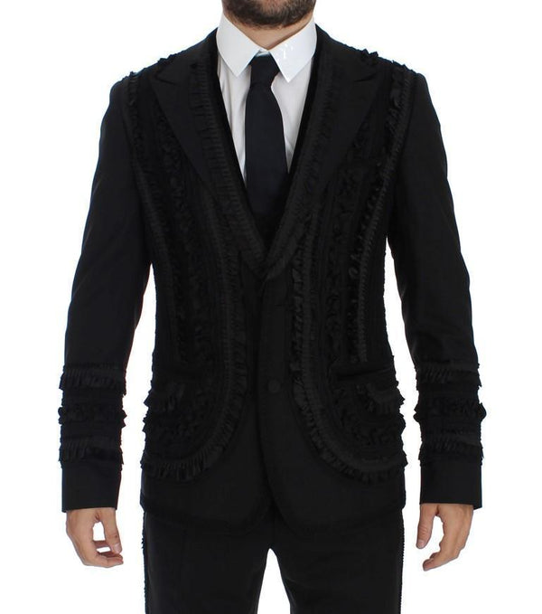 Black Wool Torero 3 Piece Slim Fit Suit