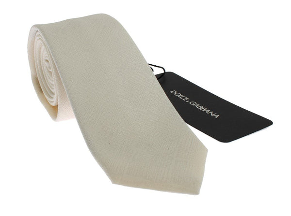 White Silk Skinny Slim Tie