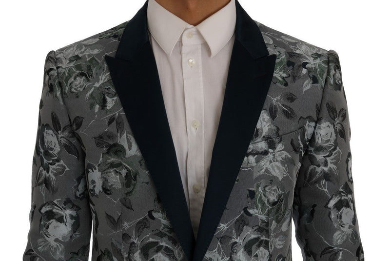 Blue Floral MARTINI Slim Fit Blazer Jacket