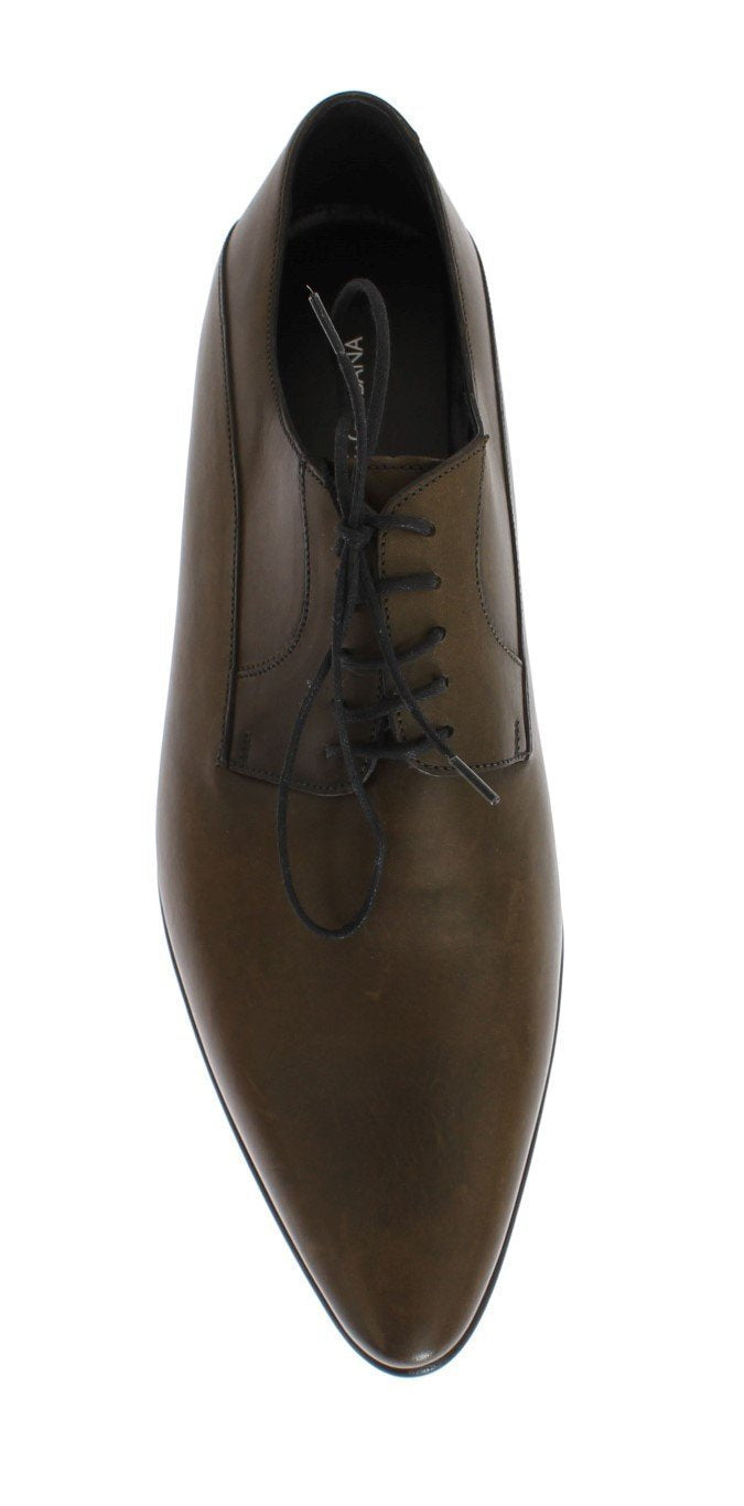 Brown Leather Dress Lace Up Formal Shoes