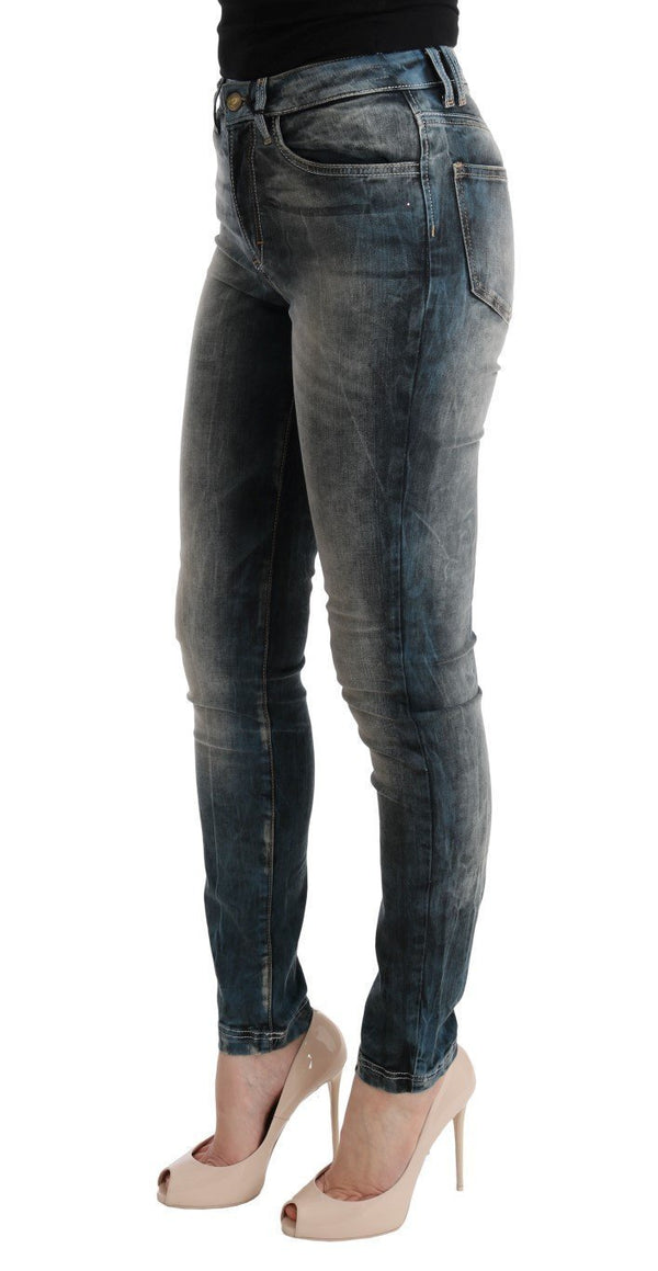 Blue Wash Cotton Blend Slim Fit Jeans