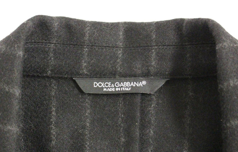 Black striped wool slim fit blazer