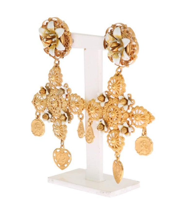 Gold Crystal MARIA Clip On Earrings