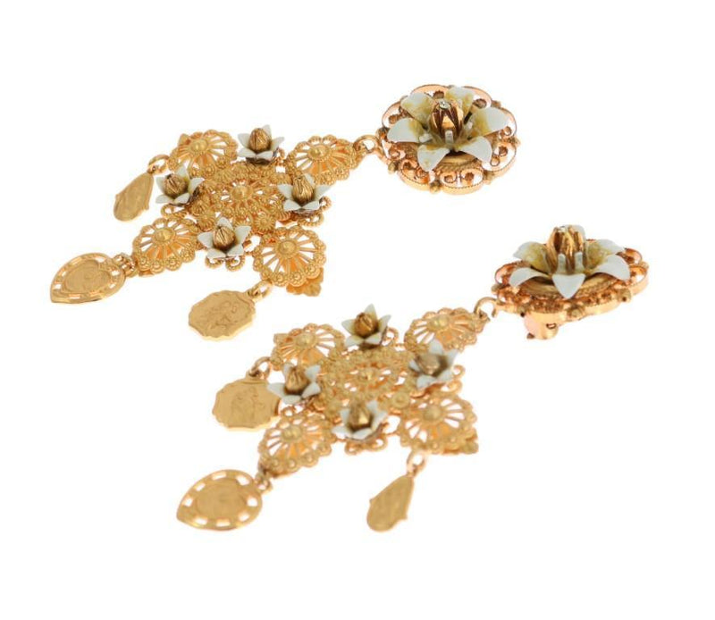 Gold Crystal MARIA Clip On Earrings