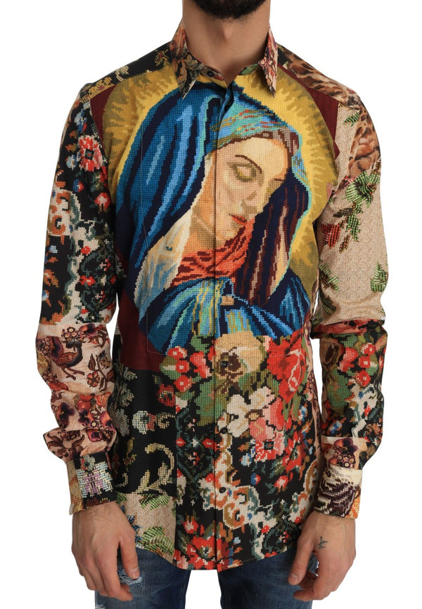 Multicolor Cotton Silk GOLD Slim Shirt