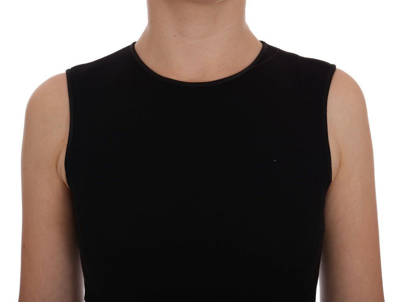 Black Wool Stretch Shift Dress