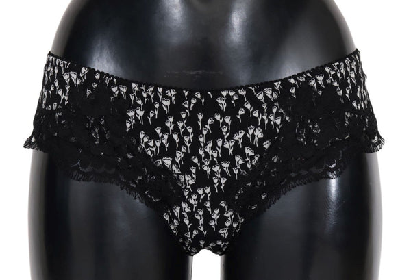 Black Silk Lace Stretch Underwear Bottoms