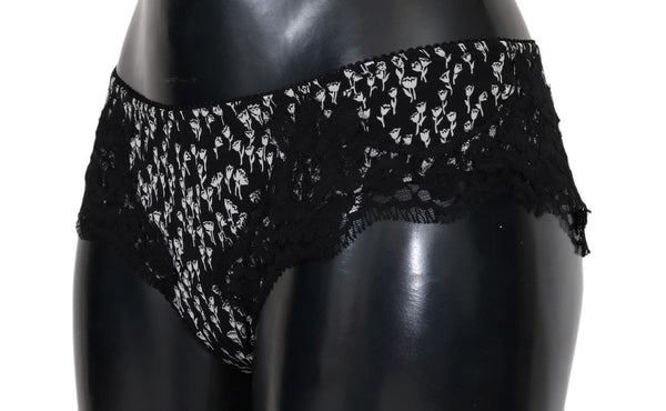 Black Silk Lace Stretch Underwear Bottoms