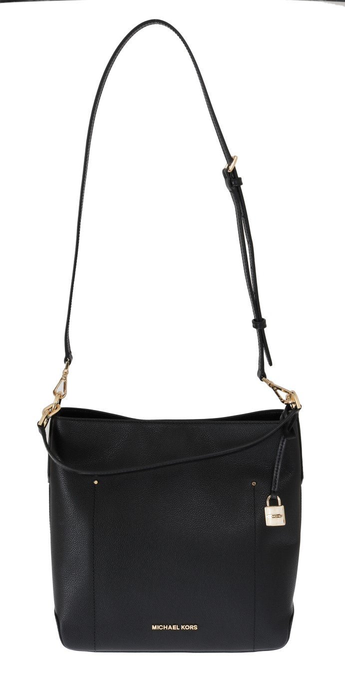 Black HAYES Leather Bucket Shoulder Bag