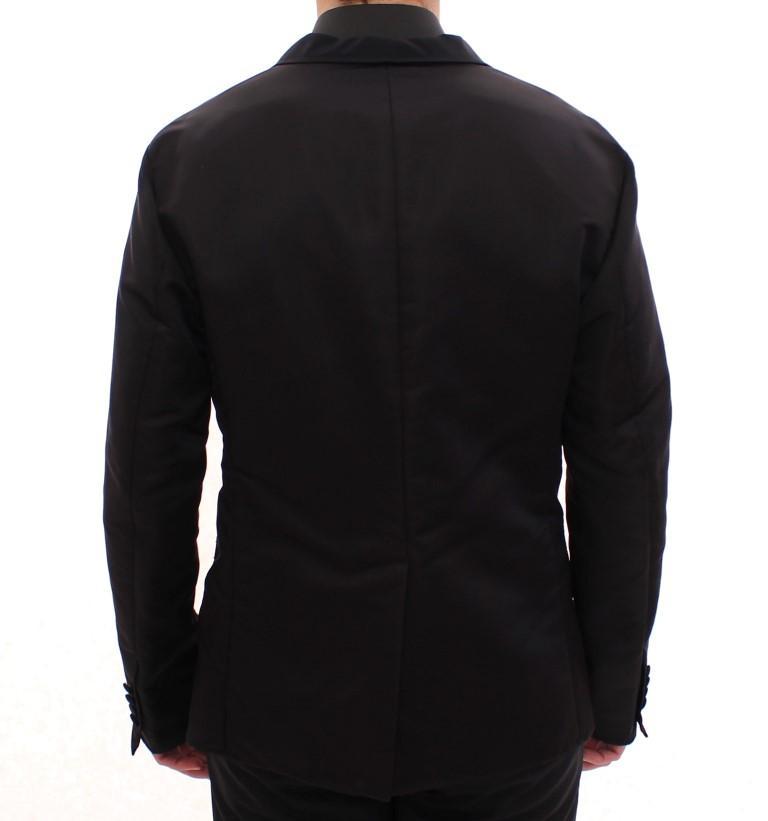 Black silk slim fit blazer