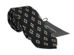 Green Baroque Cotton Silk Skinny Slim Tie