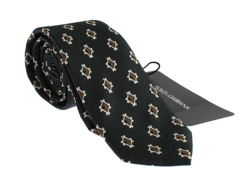 Green Baroque Cotton Silk Skinny Slim Tie