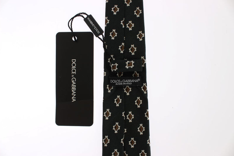 Green Baroque Cotton Silk Skinny Slim Tie