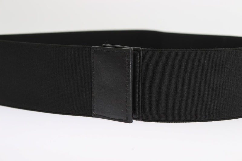 Black Stretch Leather Waist Belt