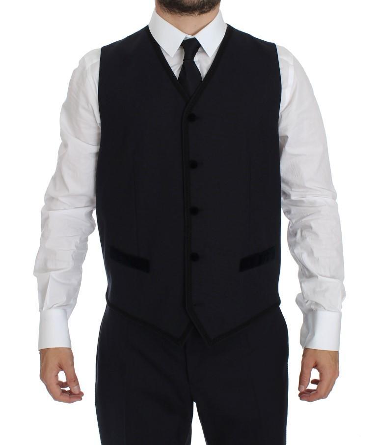 Blue Wool Torero Slim 3 Piece Suit Tuxedo