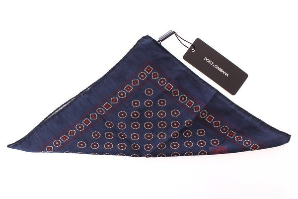 Blue Red Silk Handkerchief