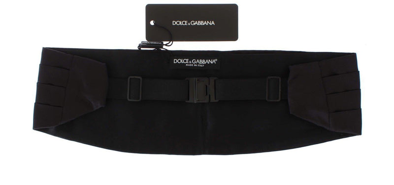 Black Wide Belt Silk Cummerbund