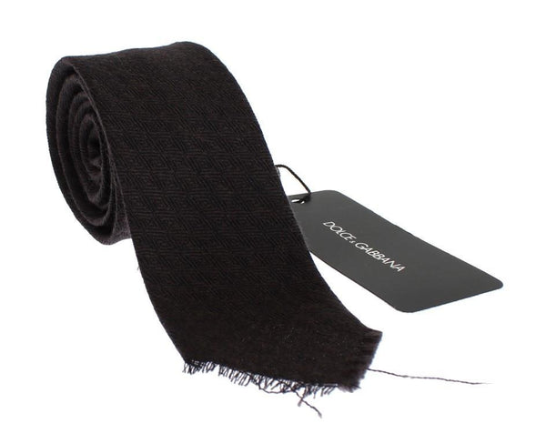 Brown Wool Skinny Neck Tie