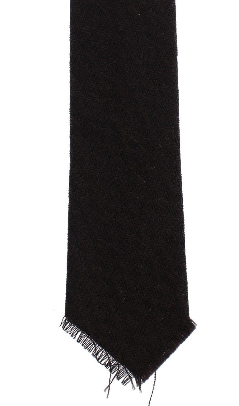 Brown Wool Skinny Neck Tie
