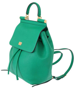 Green SICILY  Leather Backpack Bag