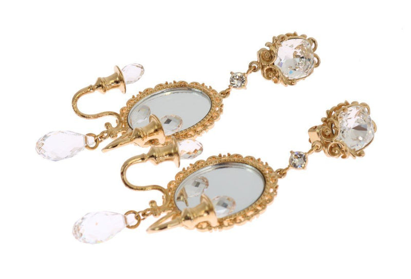 Gold Chandelier Crystal Clip On Earrings