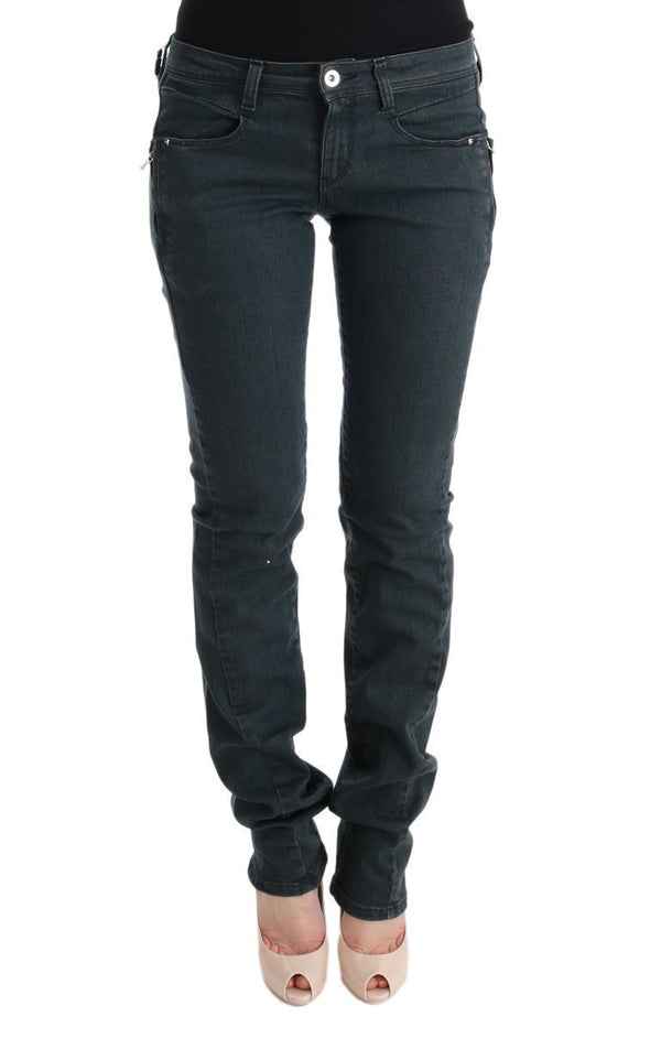 Gray Cotton Superslim Denim Jeans