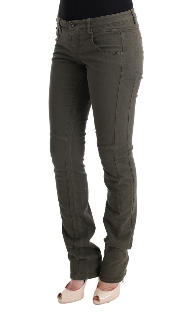 Gray Cotton Slim Fit Denim Jeans