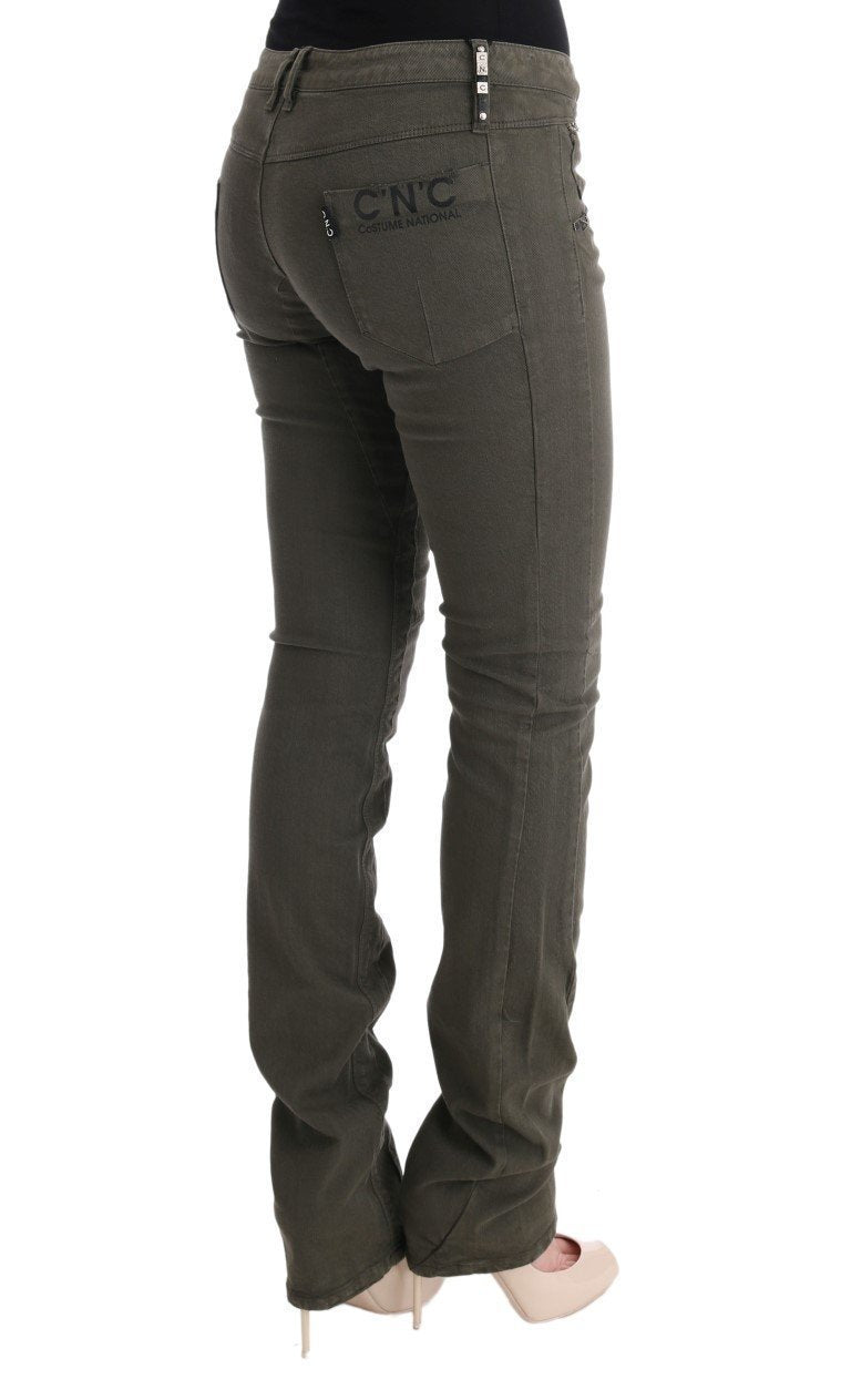 Gray Cotton Slim Fit Denim Jeans