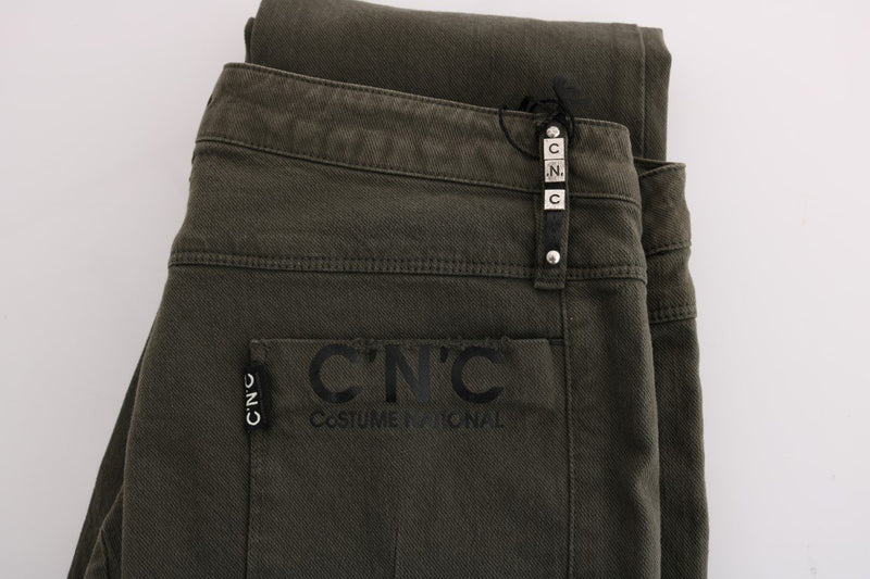 Gray Cotton Slim Fit Denim Jeans